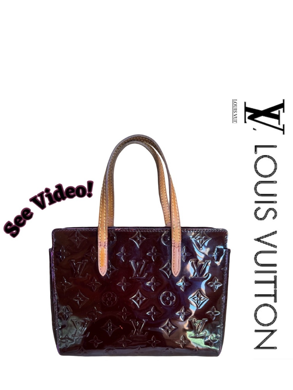 🍇⚜️ Louis Vuitton Monogram Vernis Catalina BB in Amarante w/ COA⚜️🍇
